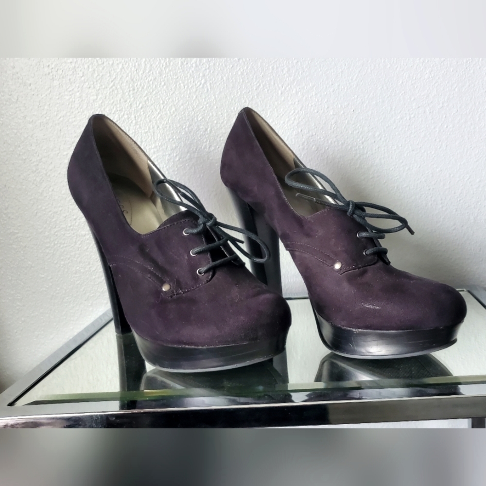 Guess suede platforms
